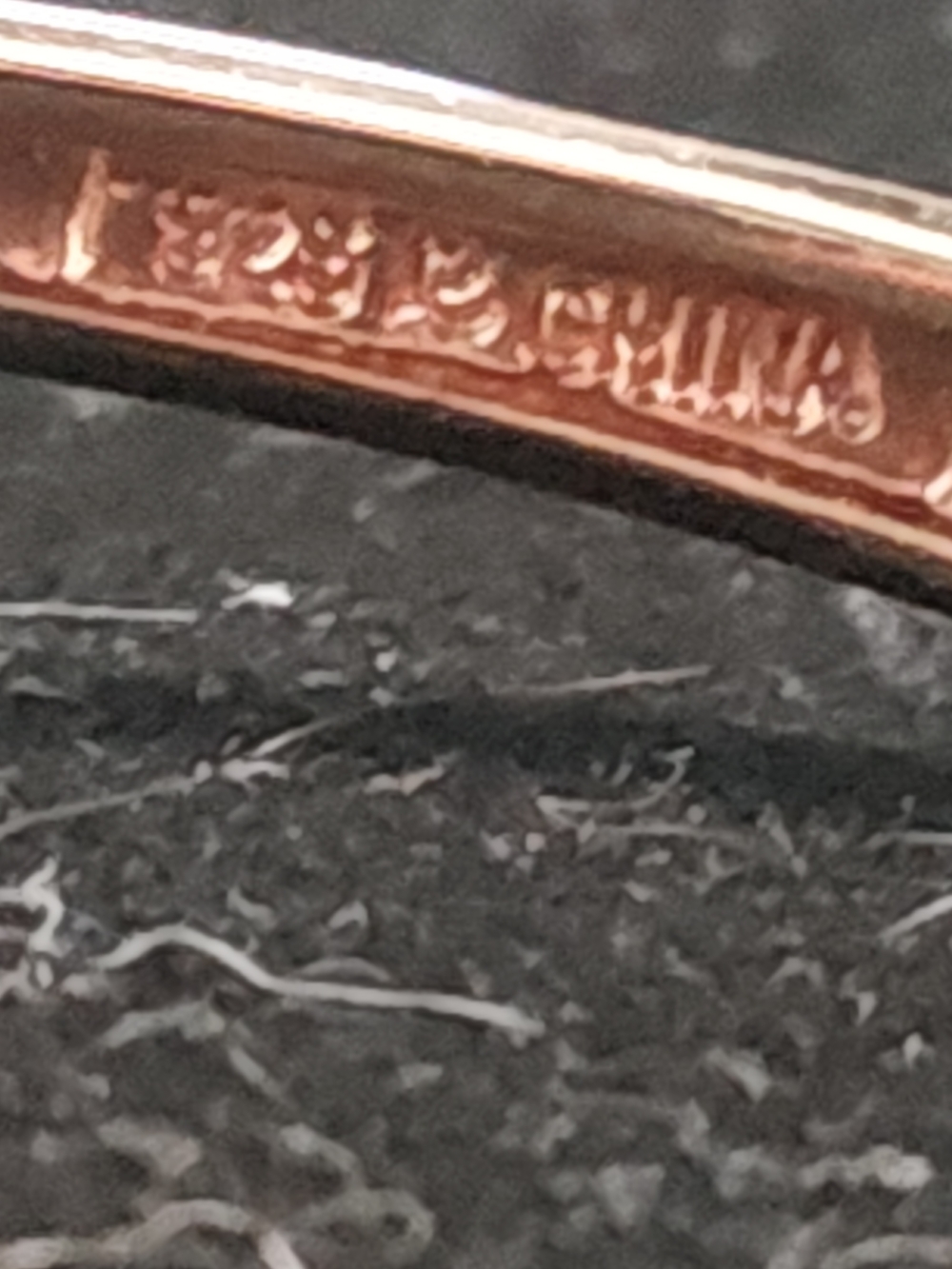 Rose Gold Double-Band Bracelet with Dark Blue Stone Accent - Picture 3 of 3